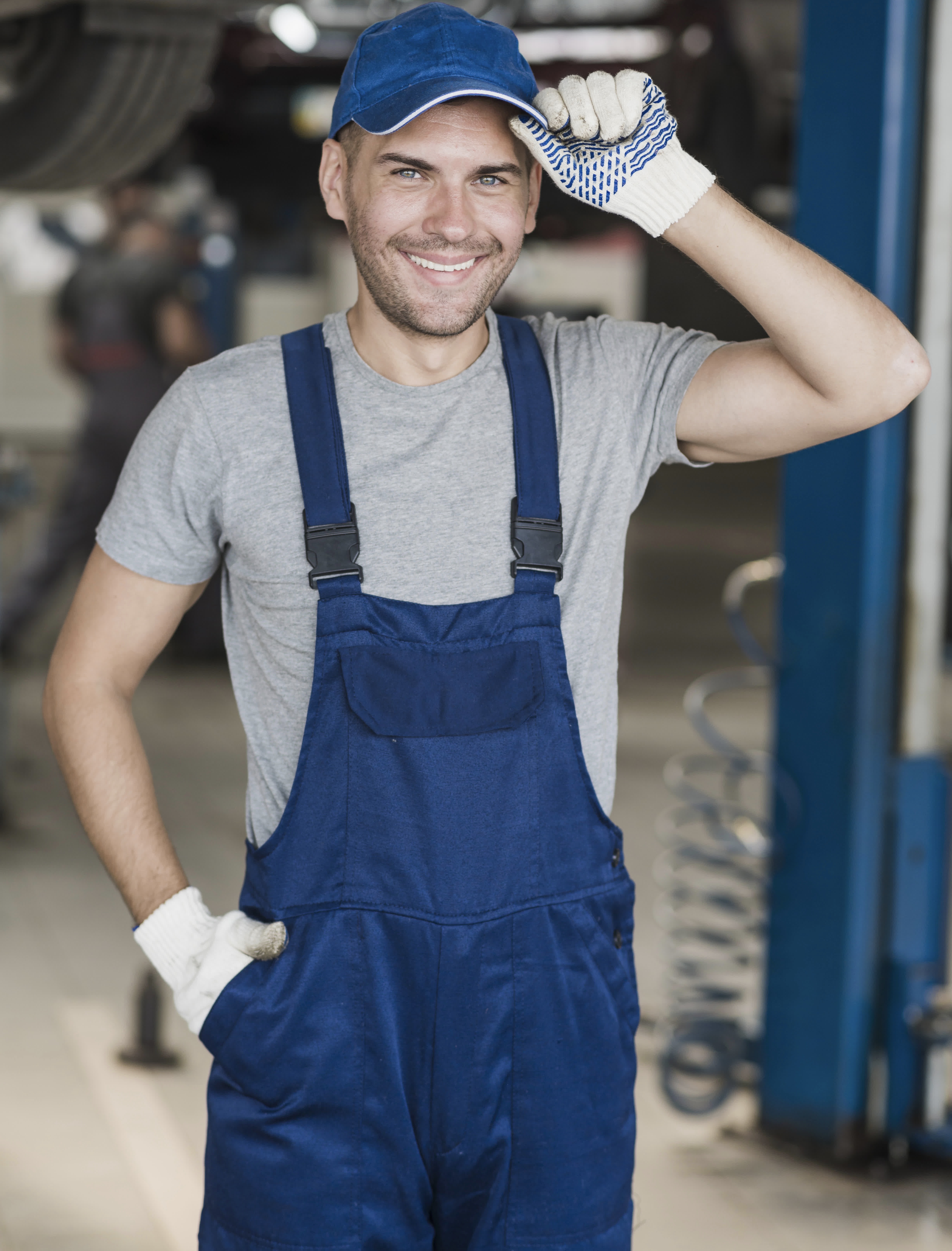 modern automobile-mechanic-composition